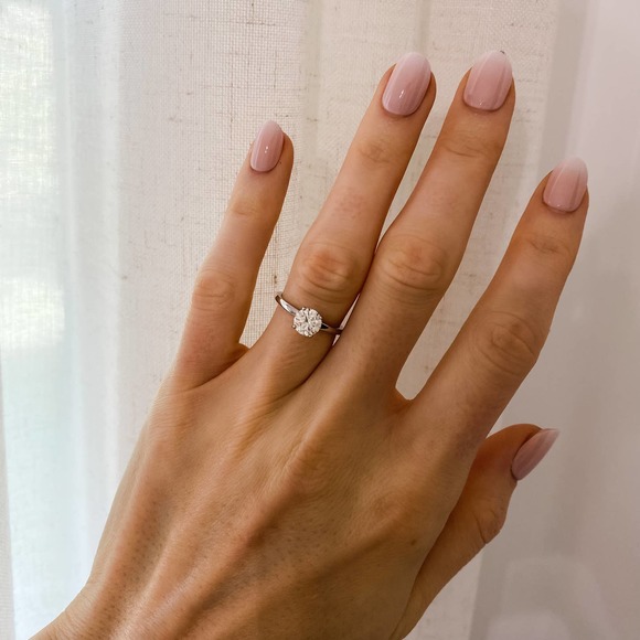 1ct Moissanite Round Solitaire Engagement Ring - Picture 10 of 12